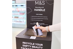 Image empty beauty packaging drop off point at M&S store